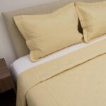 Κουβερλί Percale κεντητό Yellow Υπέρδιπλο (220x240)