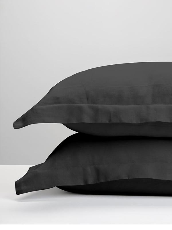 071-21-2 Μαξιλαροθήκες Oxford Satin Dark Grey 50x70 - Image 1