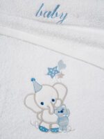 Σετ πετσέτες κεντητές Elephant 03 White/Blue