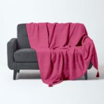 Ριχτάρι Βαμβακερό Υφαντό Fuchsia 2θέσιο